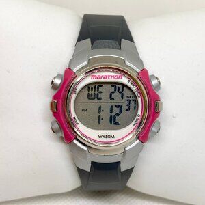 Marathon women’s digital multifunction watch 33mm silver pink tone running